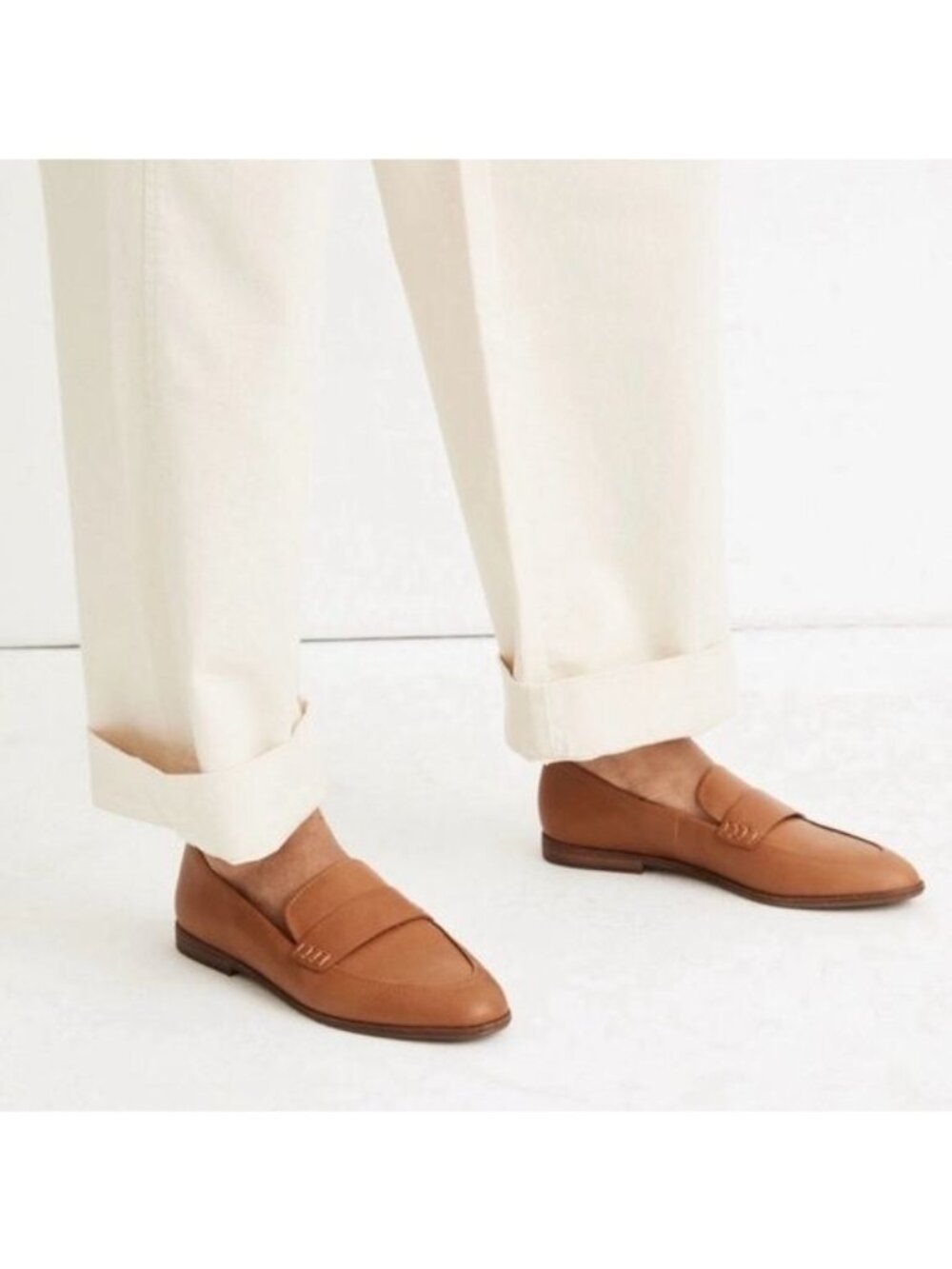 Madewell Alex Loafer brown leather Flat Shoes Slip On Preppy Academia Size 9.5